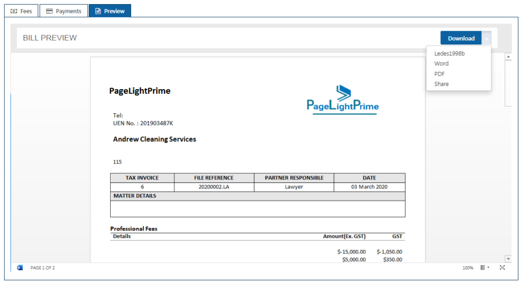 PagelightPrime Create Expenses