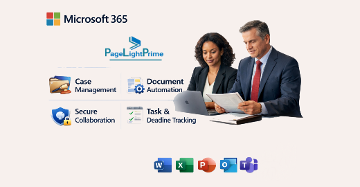 Dashboard screenshot of PageLightPrime matter management