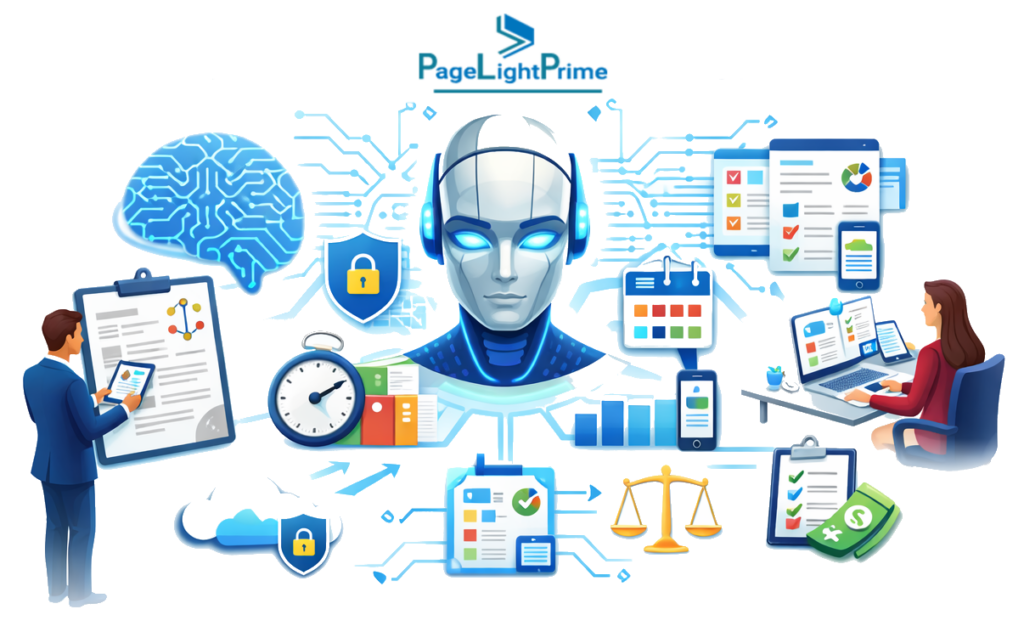 AI enhancing legal practice management through automation, data analysis, and workflow efficiency.