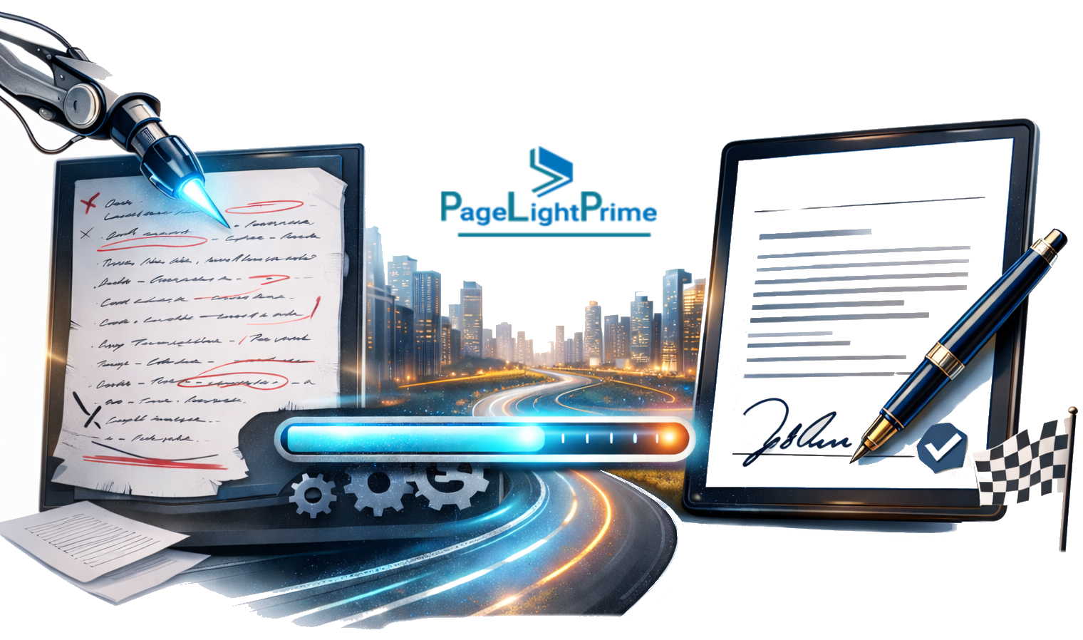 Workflow diagram titled 'From Draft to Signature: Automating the Final Mile