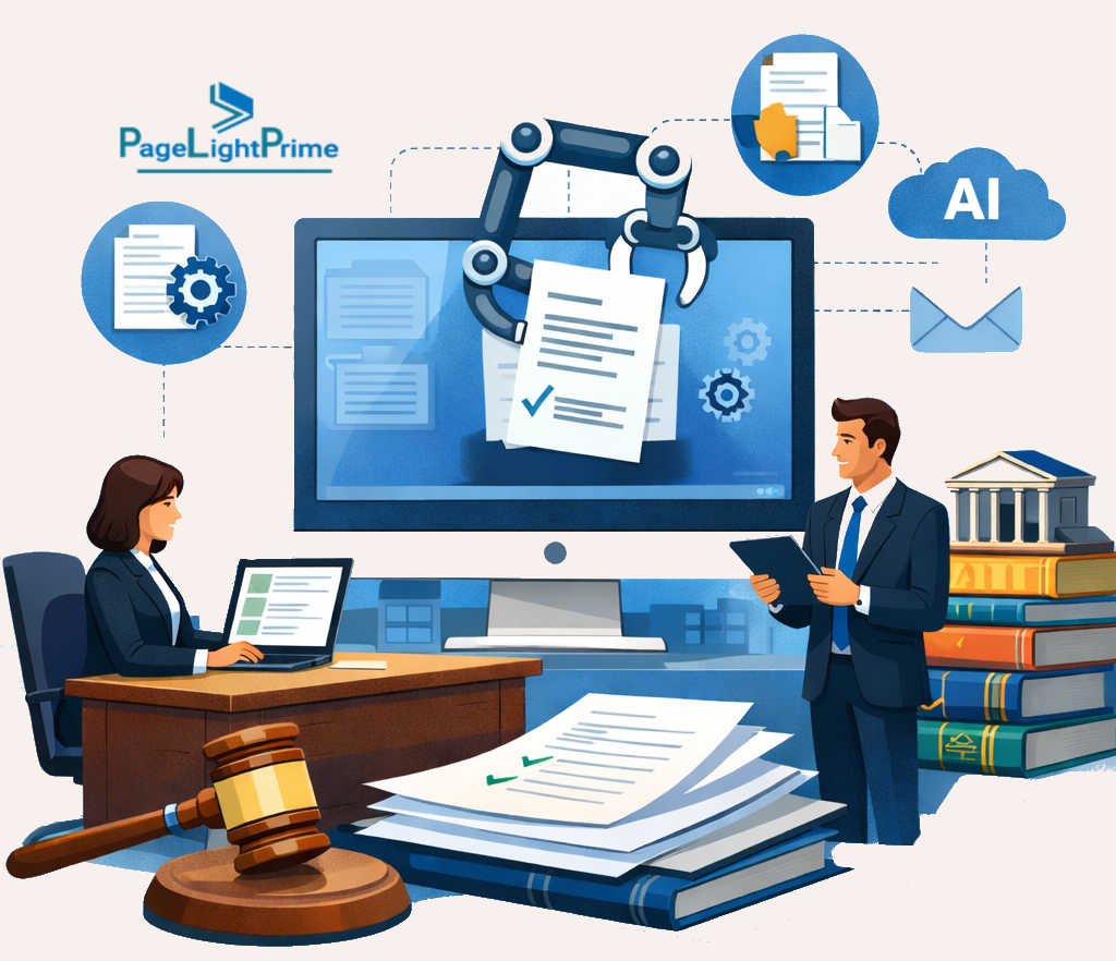 Law firm document automation workflow from template selection to final document output
