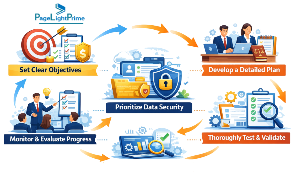 legal operations teams, including test migrations, data mapping documentation, integration testing