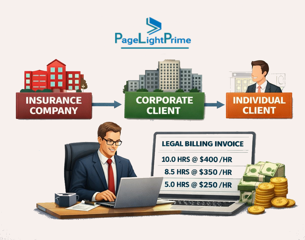 Diagram showing how multi payor legal billing works across multiple insurers in a single legal matter