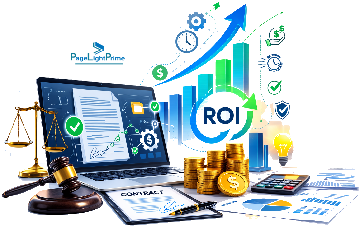 Slide titled The ROI of Implementing Legal Automation