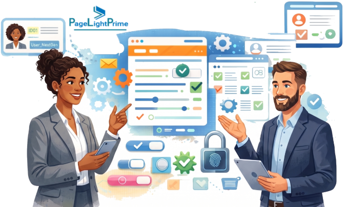 professional pointing to a secure folder and documents, alongside text explaining a simple example of matter-based accounting revealing write-downs and unbilled expenses in law firm cases.