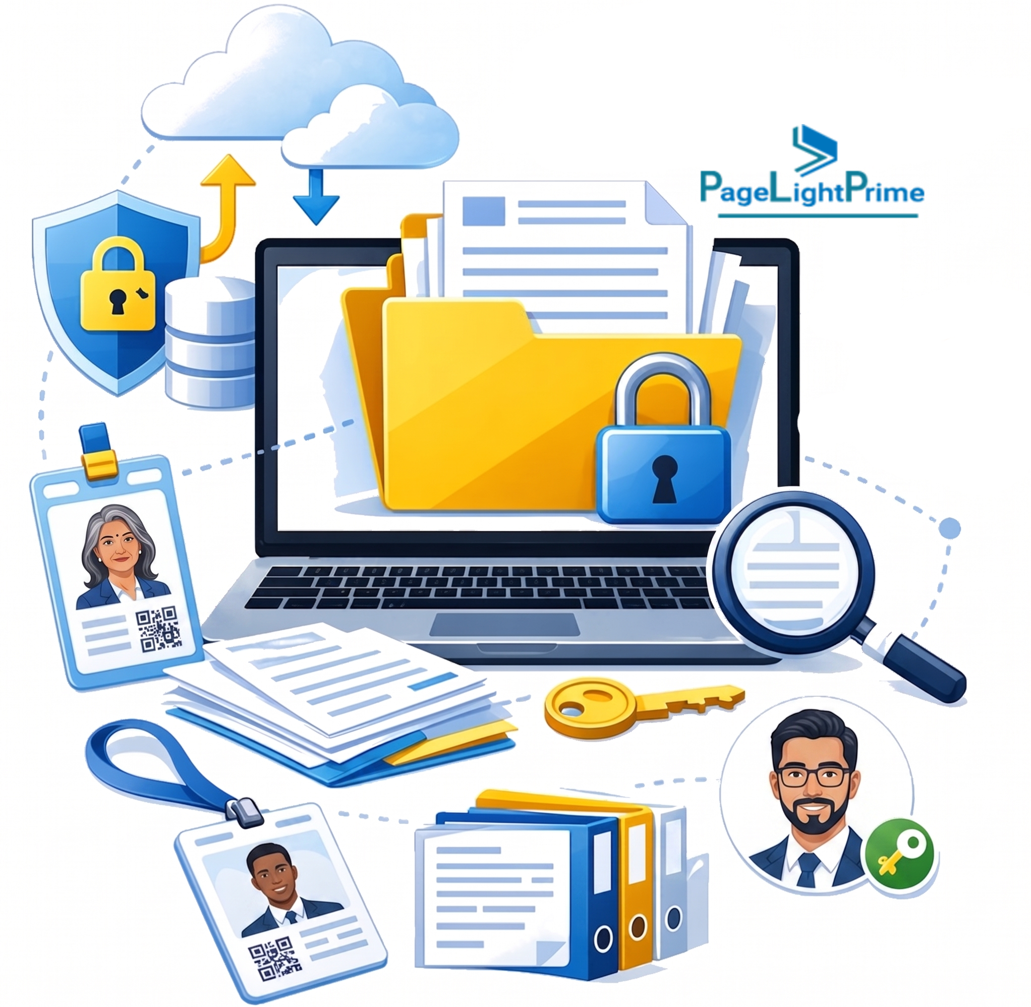 PageLightPrime trust accounting software showing secure document management, client trust accounts, three-way reconciliation 