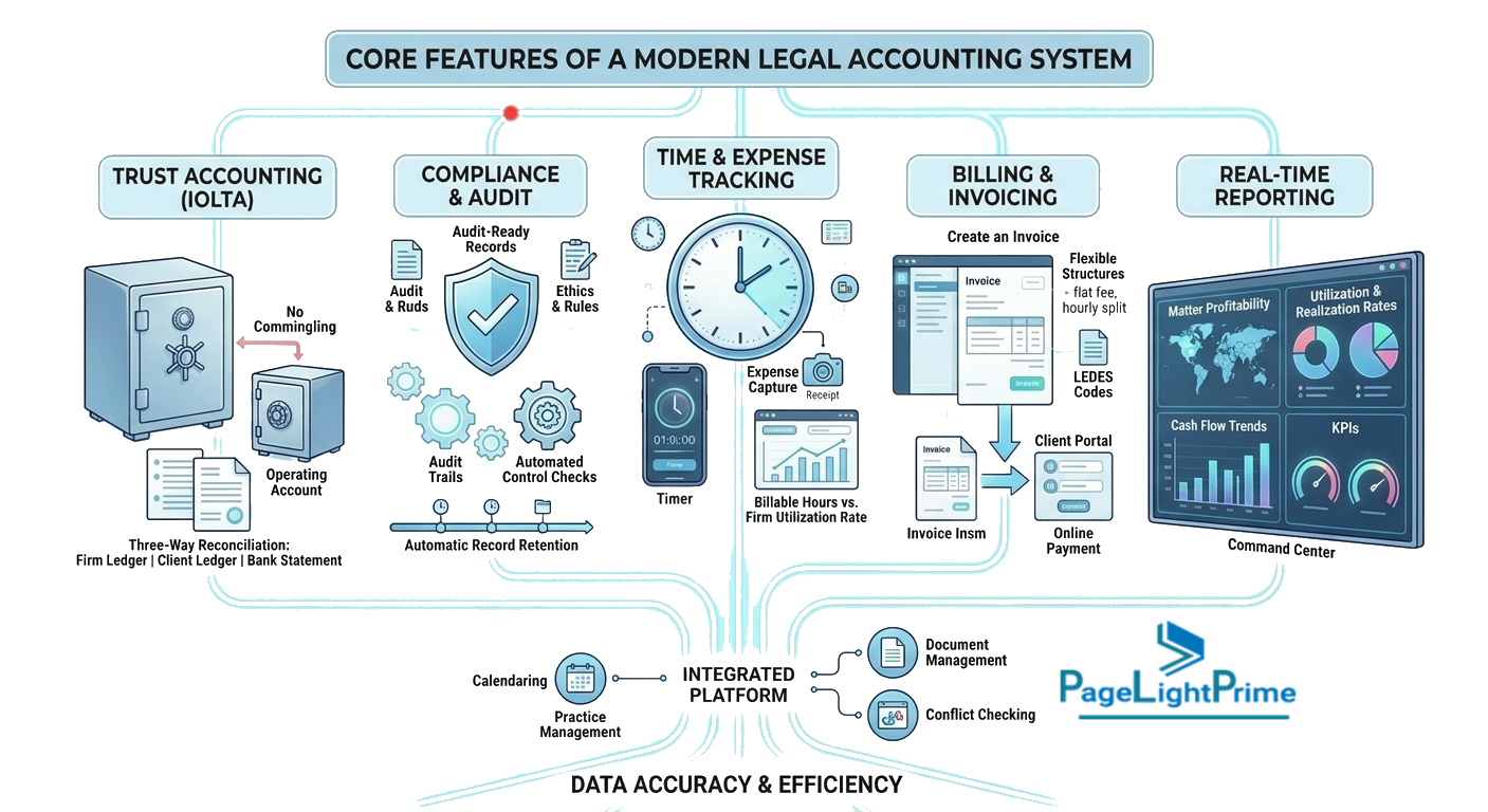 Comparison of QuickBooks and legal accounting software highlighting limitations for law firms