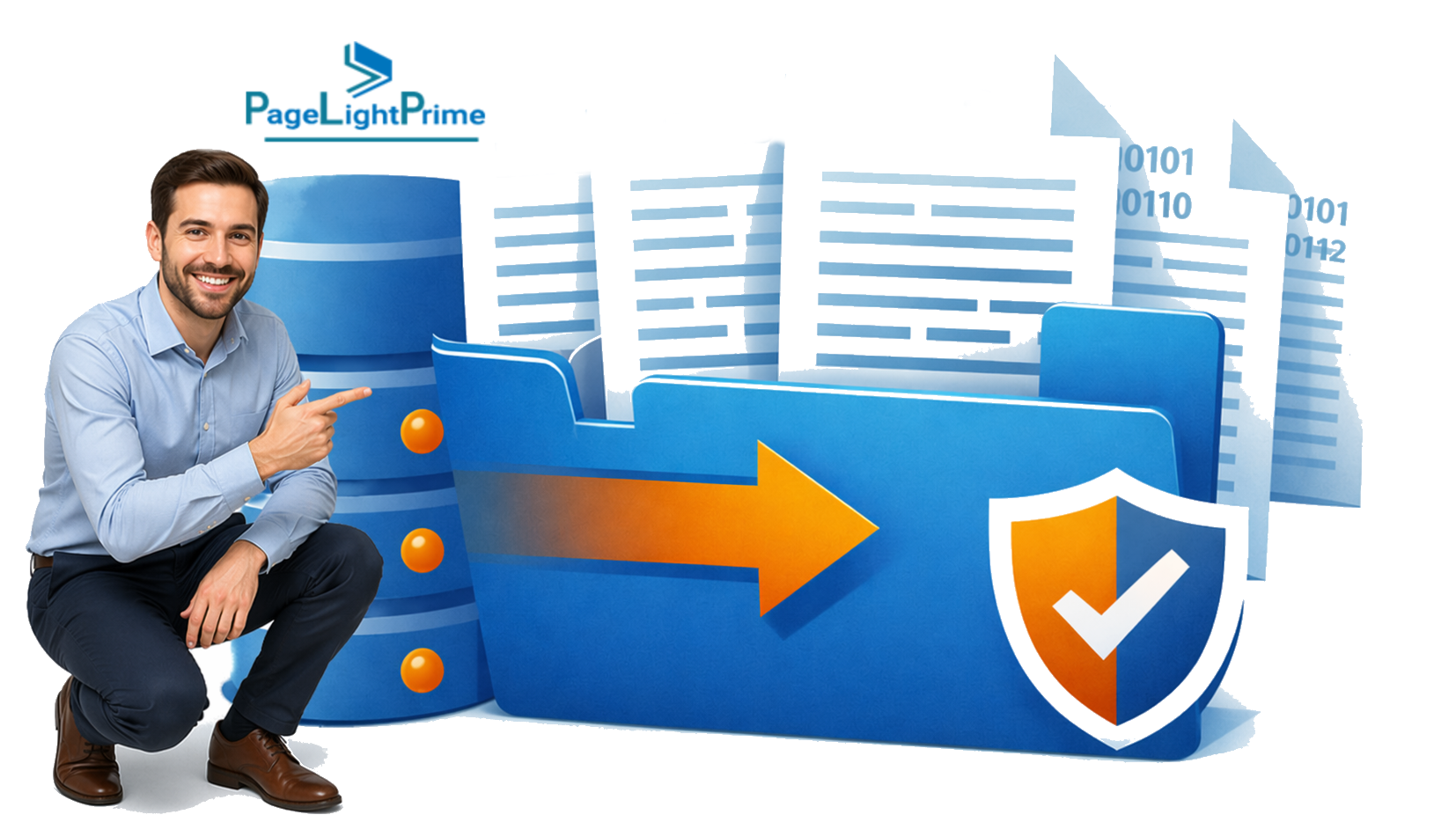 It shows a database, folder with arrow, and shield alongside LEDES documents, illustrating a SharePoint-based legal DMS that enhances Microsoft 365 with legal-specific features like compliance, document management, and security