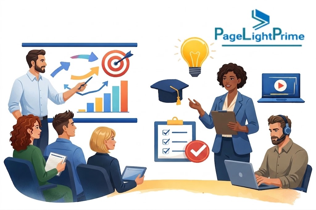 legal accounting management system dashboard used by a law firm team, alongside text explaining key features such as trust accounting