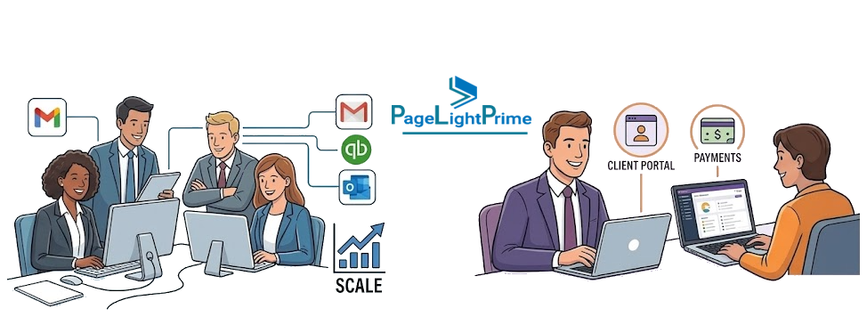 Final thoughts graphic about selecting document management systems for small law firms. The text recommends Clio or MyCase for simplicity