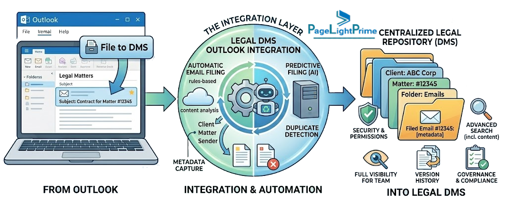 Legal document lifecycle management showing audit trails, compliance, and version history in law firms
