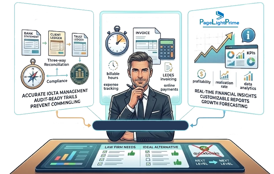 Legal billing software dashboard showing matter-centric financial management