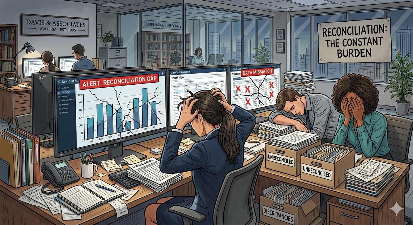 Single system financial truth model for law firm accounting and trust accounting