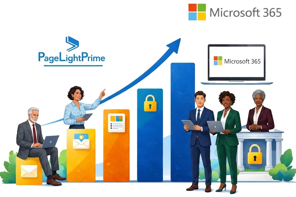 legal professionals using AI-powered accounting technology beside text titled