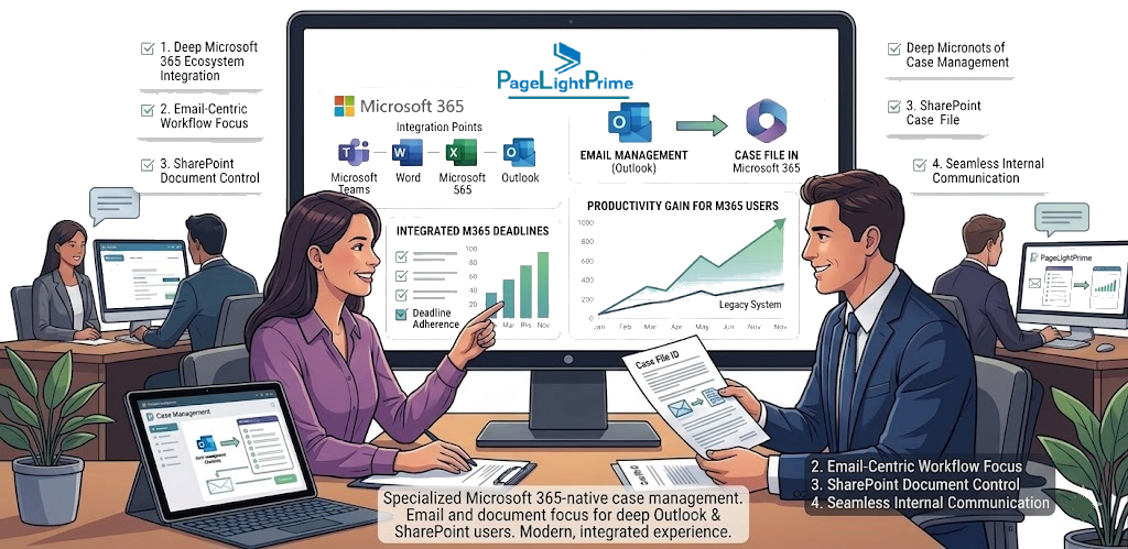 PageLightPrime Microsoft 365 native legal practice management platform architecture