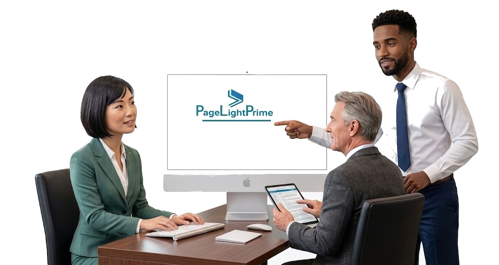 legal professionals reviewing documents and digital matter information