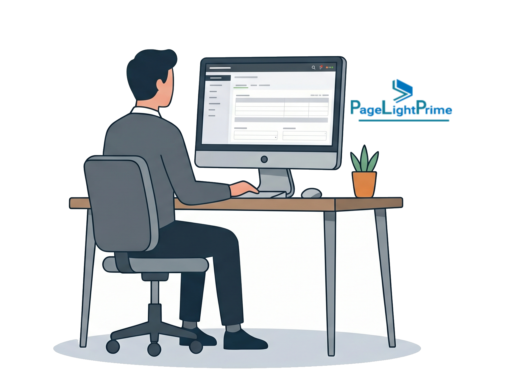 Legal professional using PageLightPrime legal billing software, showing client matter management