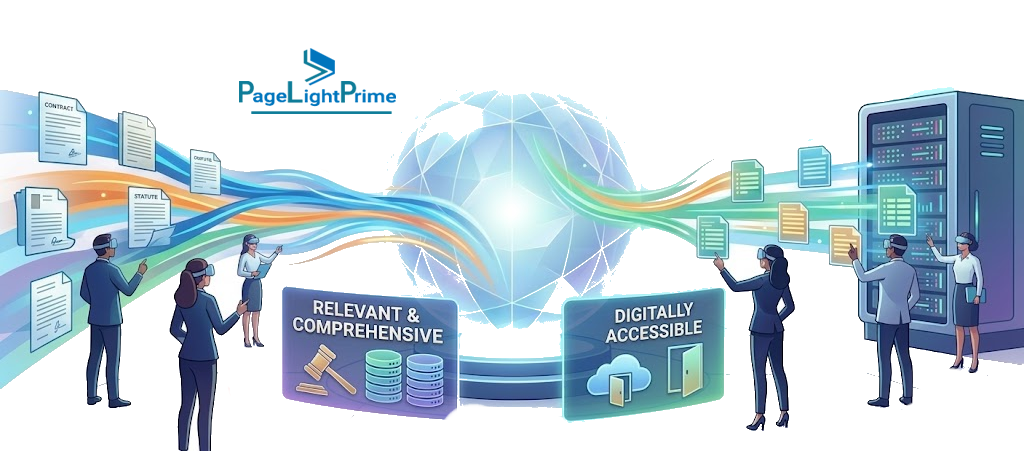 AI-ready legal data, highlighting structured relationships between clients, matters, documents