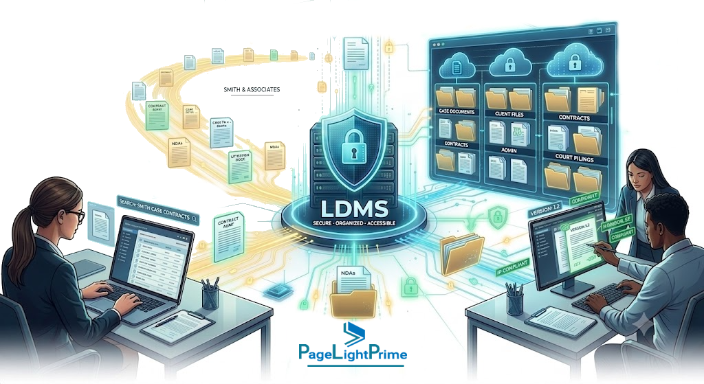 Cloud-based legal document management software supporting hybrid law firms