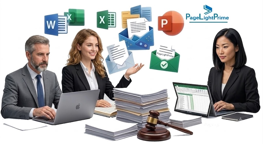 Infographic highlighting key features for mid-size law firms to evaluate in a legal document management platform