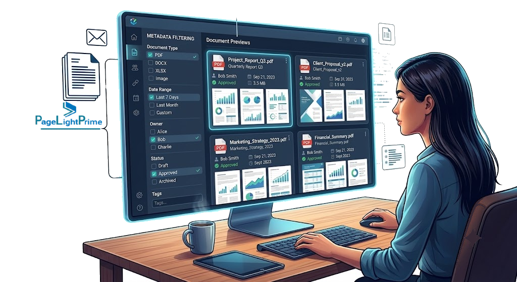 Dashboard showing attorney productivity gains through matter-based search and previews