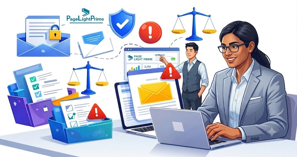 Fragmented law firm systems showing disconnected email, spreadsheets, and document storage tools