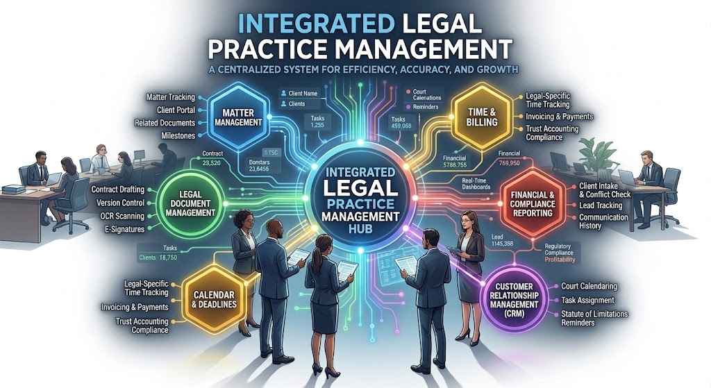 Matter-centric legal workspace combining documents emails billing and workflows