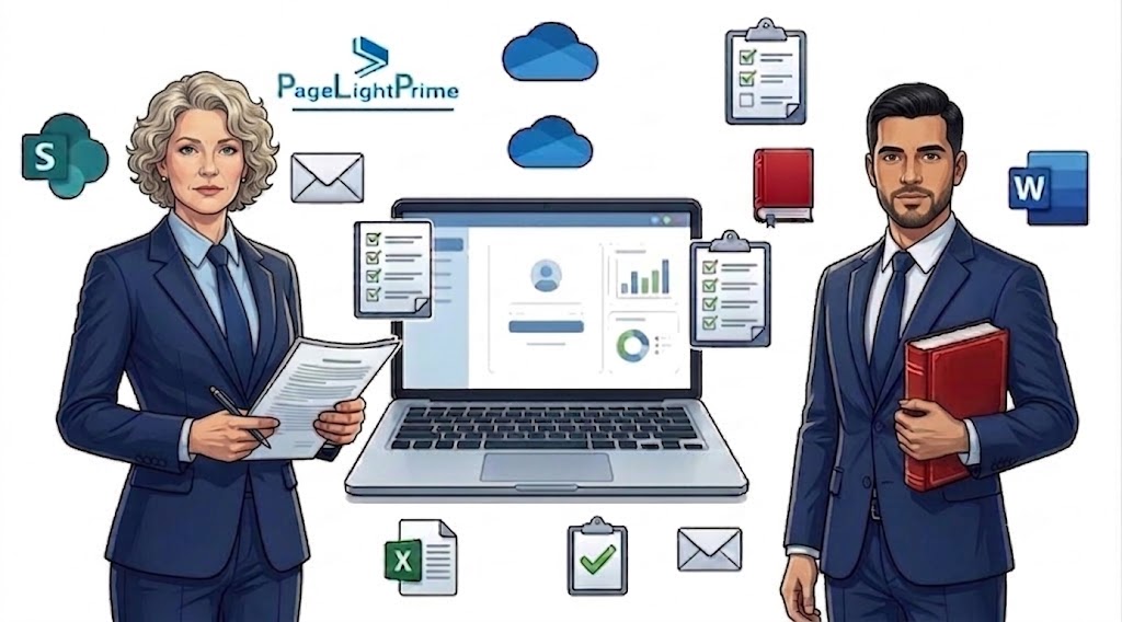 Dimension 6: Business Impact illustrating how workflow improvements can enhance attorney and staff productivity